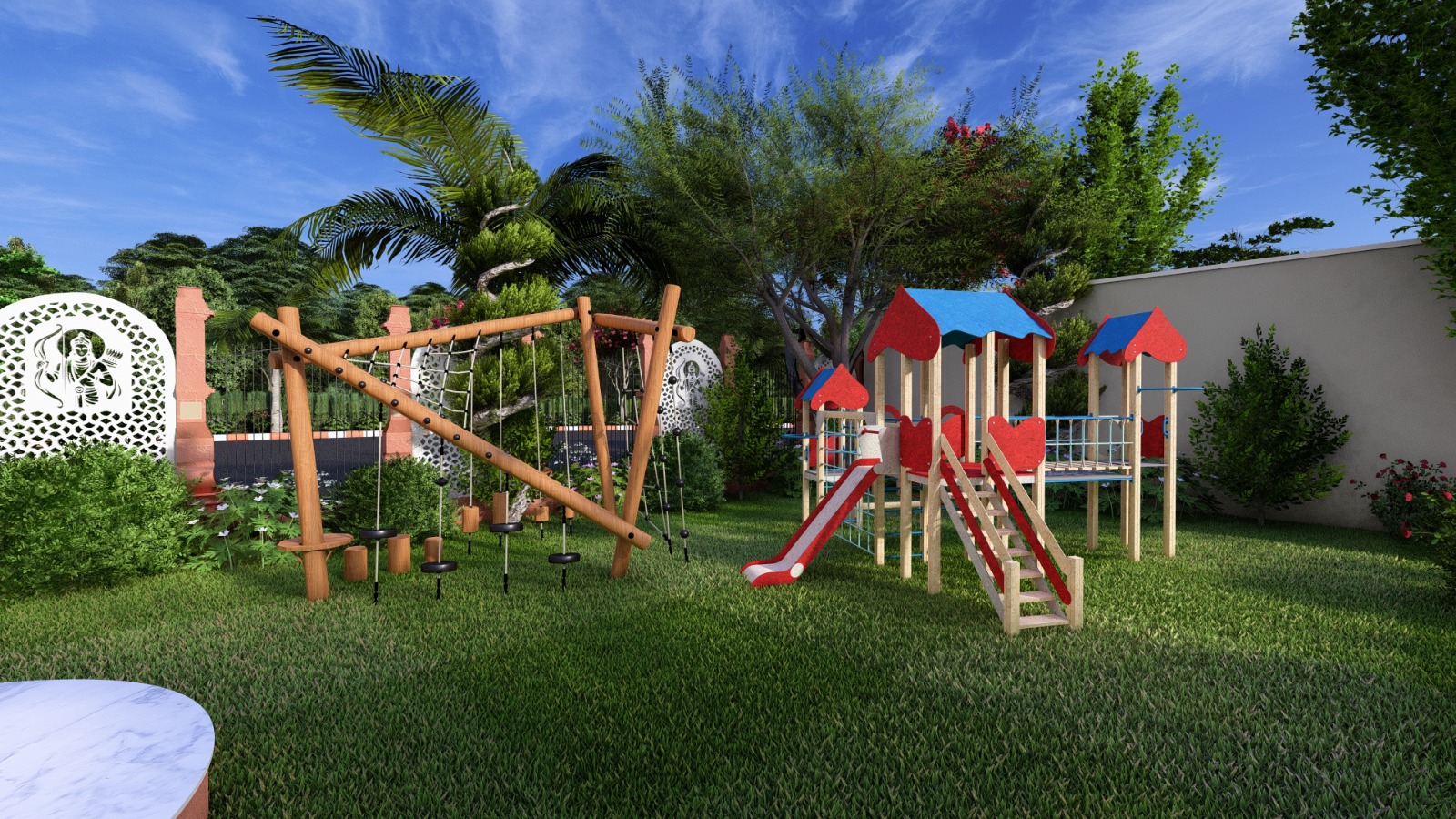 Architectural render of the proposed children’s play area