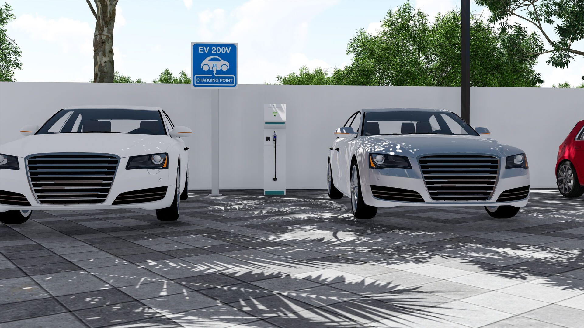 Architectural render of the proposed EV charging point
